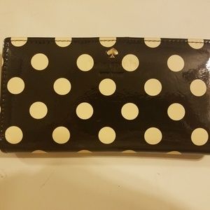 Kate spade black Polka dot wallet